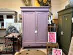 Antieke biedermeier meidenkast linnenkast servieskast roze, Ophalen, Zo goed als nieuw, Nvt, Nvt