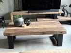 Rustieke salontafel van grof hout, Ophalen, 100 tot 150 cm, 50 tot 100 cm, Zo goed als nieuw