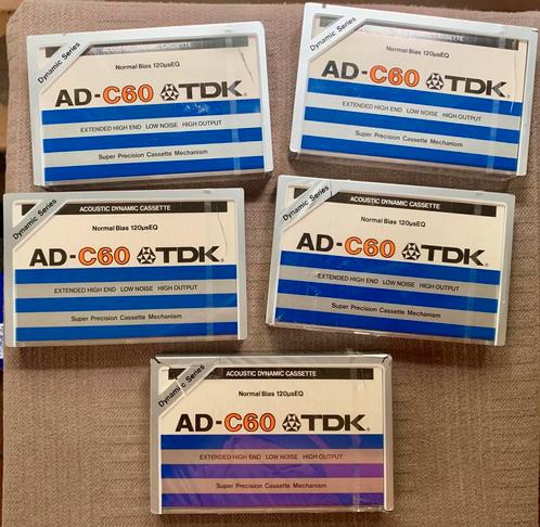 5 NOS TDK AD-C60 JAPAN 1979 cassettebandjes ADC60 AD60 AD 60, Cd's en Dvd's, Cassettebandjes, Nieuw in verpakking, Onbespeeld
