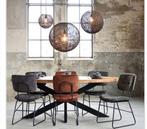 6 luxe sfeervolle velvet industriële stoelen, Huis en Inrichting, Stoelen, Bruin, Ophalen of Verzenden, Zo goed als nieuw, Metaal