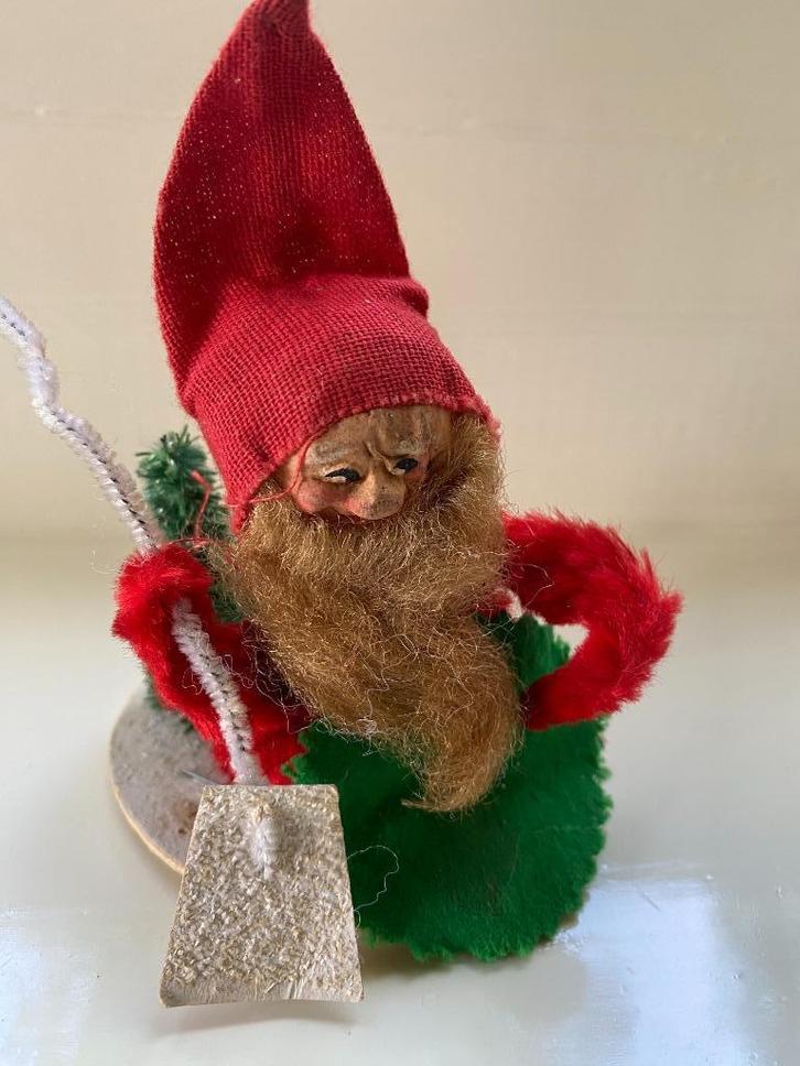 Zeer oude Kerstman/ Kerstkabouter papier-mache gezichtje, Diversen, Kerst, Gebruikt, Ophalen of Verzenden