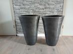 2 betonlook strakke potten, Ophalen, Zo goed als nieuw, Overige kleuren, 50 tot 75 cm