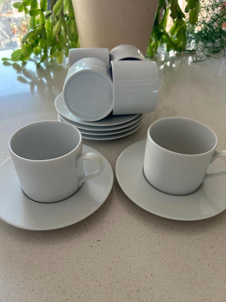 Kop en schotels 6 stuks, Huis en Inrichting, Keuken | Servies, Nieuw, Kop(pen) en/of Schotel(s), Effen, Porselein, Ophalen of Verzenden