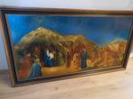 * Groot schilderij met afbeelding van kersttafereel 86 x 161, Ophalen