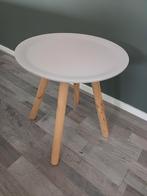 Zachtroze houten bijzettafeltje, Ophalen, Minder dan 55 cm, Gebruikt, Rond