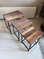 Oud Hollandse Bijzettafeltjes - Set van 3, Huis en Inrichting, Tafels | Bijzettafels, Minder dan 55 cm, Gebruikt, Vierkant, Oud Hollands