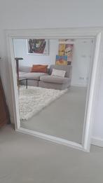 Grote spiegel facet geslepen in witte houten lijst, Huis en Inrichting, Woonaccessoires | Spiegels, Ophalen, Gebruikt, 100 tot 150 cm