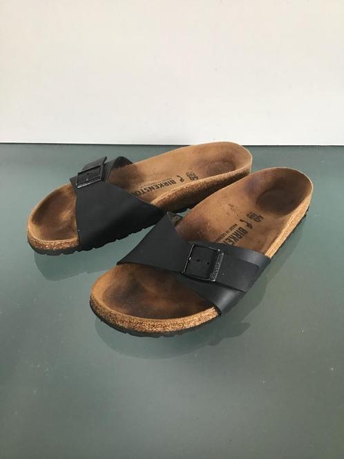GRATIS VERZENDEN | BIRKENSTOCK Madrid zwarte slippers 40, Kleding | Dames, Schoenen, Zo goed als nieuw, Slippers, Zwart, Verzenden