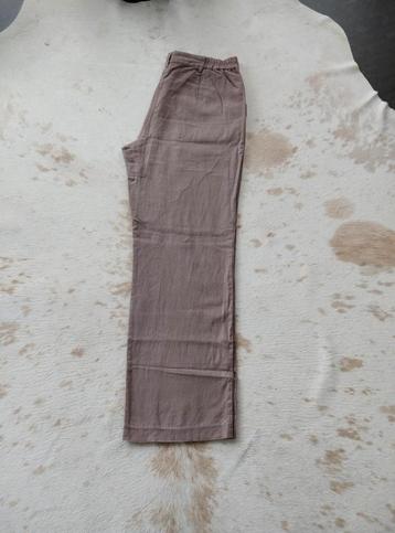 Taupe/ grijsbruine linnenmix broek, maat 40 beschikbaar voor biedingen