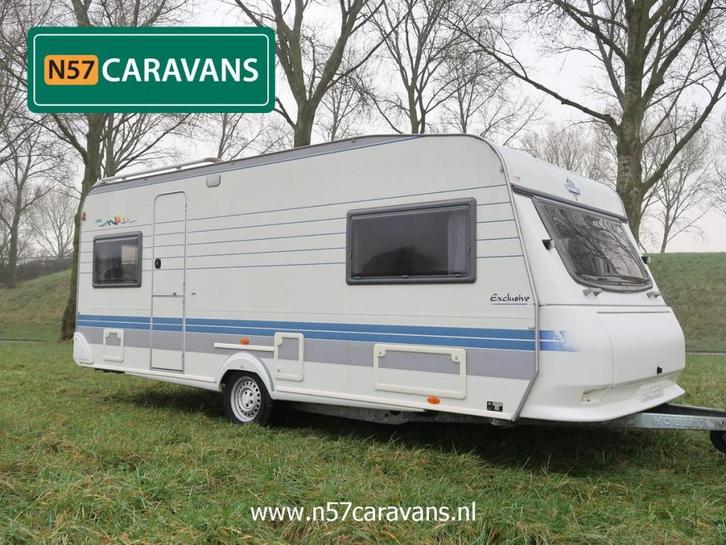 Hobby Exclusive 540 UL / voortent, Caravans en Kamperen, Caravans, Bedrijf, tot en met 4, 1250 - 1500 kg, Rondzit, Hobby, 2 aparte bedden