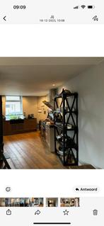 Hout/ stalen stellingkast, Huis en Inrichting, Ophalen, Zo goed als nieuw