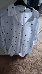Wit oversized blouse met hartjes 46, Kleding | Dames, Blouses en Tunieken, Wit, Maat 46/48 (XL) of groter, Nieuw, Ophalen of Verzenden