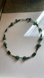 Ketting met groene jade 52 cm lang, Sieraden, Tassen en Uiterlijk, Antieke sieraden, Overige materialen, Met edelsteen, Ketting