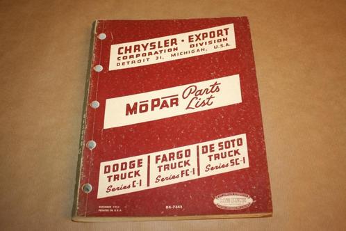 Chrysler Truck Parts List (Dodge, Fargo, Desoto) - 1954 !!, Auto diversen, Handleidingen en Instructieboekjes, Ophalen of Verzenden