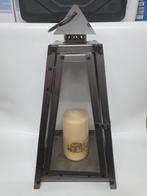 Stijlvolle metalen lantaarn met kaars ,   stormlamp. TEAB, Tuin en Terras, Buitenverlichting, Minder dan 50 watt, Staande lamp