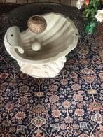 Salontafel met ronde glasplaat en uniek design, Ophalen of Verzenden, Gebruikt, Graniet, Overige typen