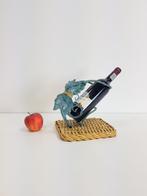 Vintage wijnfleshouder wijnblad gevlochten rotan Regency ‘60, Huis en Inrichting, Woonaccessoires | Overige, Gebruikt, Ophalen of Verzenden