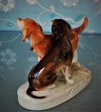 Honden Porselein Beeld " De Beste Vrienden " Merk Royal Dux, Antiek en Kunst, Verzenden