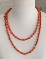 Vintage kralenketting, oranje-kleurig, (qwe) 2., Sieraden, Tassen en Uiterlijk, Kettingen, Ophalen of Verzenden, Zo goed als nieuw