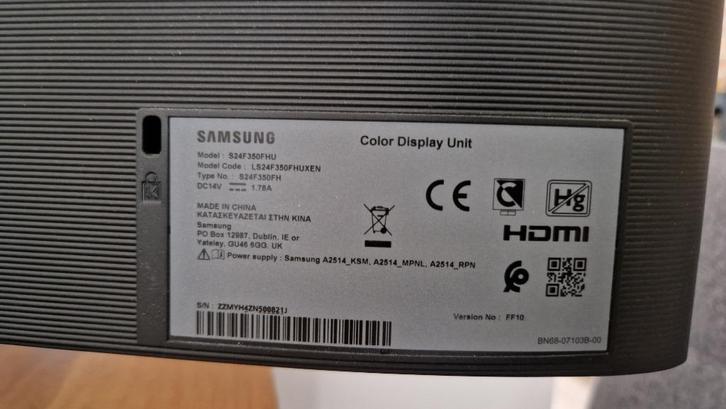 24" Scherm Samsung, Computers en Software, Monitoren, Zo goed als nieuw, 60 Hz of minder, HDMI, LED, Full HD, Onbekend, Ophalen