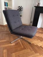 Antraciet Fauteuil met Draaipoot, Huis en Inrichting, Stoelen, Gebruikt, Ophalen of Verzenden, Metaal, Eén