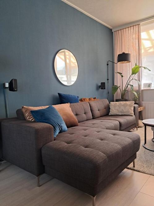 Bruine hoekbank, Huis en Inrichting, Banken | Sofa's en Chaises Longues, Gebruikt, Ophalen