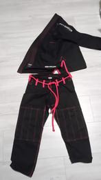 Braziliaans jiujitsu pak 450 g/m² zwart 155/165 maat, Ophalen of Verzenden, Zo goed als nieuw, Jiu-Jitsu, Vechtsportpak