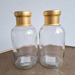 NIEUW: COUNTRYFIELD glazen potten met goudkleurige hals, Ophalen, Overige kleuren, Nieuw, Glas
