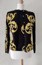 Versace Collection twinset top+vestje zwart met geel print, Zwart, Ophalen of Verzenden, Zo goed als nieuw, Versace