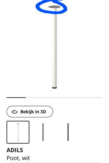 4 witte Adils tafelpoten v.d. Ikea beschikbaar voor biedingen