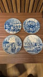 Royal Delfts Blauw. Wandbordjes, vier jaargetijden, Antiek en Kunst, Ophalen
