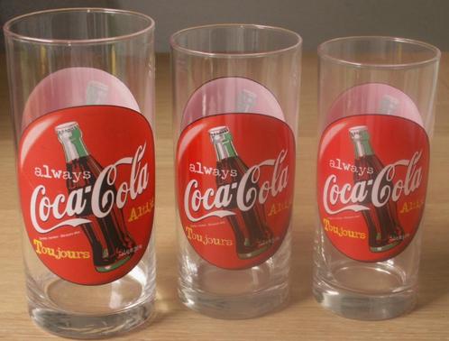 Set: 3 maten Coca Cola glazen Always Coca-Cola 0,2, 0,3 0,4, Verzamelen, Glas en Borrelglaasjes, Nieuw, Bierglas, Verzenden