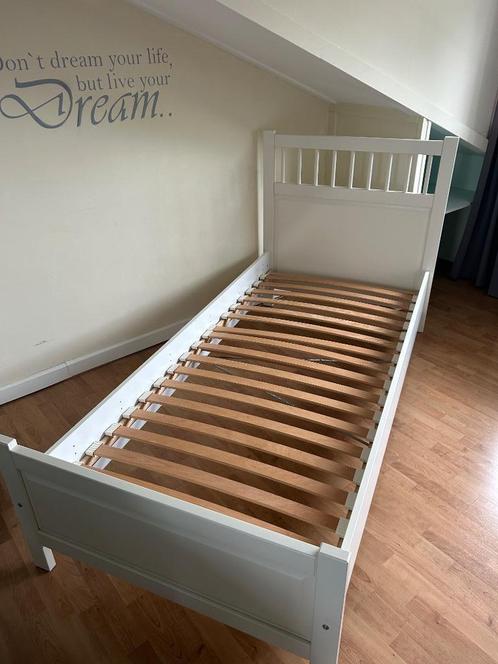 Ikea Hemnes bed - eenpersoons, Huis en Inrichting, Slaapkamer | Bedden, Gebruikt, Eenpersoons, 90 cm, 200 cm, Hout, Wit, Ophalen