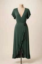 Nieuwe! Mooie Groene ruffle wikkeljurk maat 42-48., Maat 42/44 (L), Ophalen of Verzenden, Zo goed als nieuw, Onder de knie
