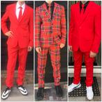 3x opposuits pak 3-delig rood en ruit maat 14 maat 16, Kleding | Heren, Kostuums en Colberts, Ophalen of Verzenden