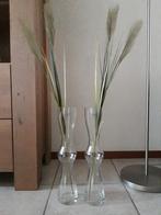 Te koop: 2 moderne glazen Villeroy & Boch vazen - H 44 cm, Ophalen, Overige kleuren, Minder dan 50 cm, Glas