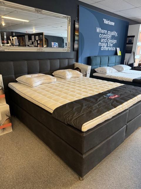 !!! ELEKTRISCHE BOXSPRING 180/200 SHOWMODEL!!!, Huis en Inrichting, Slaapkamer | Boxsprings, Nieuw, Tweepersoons, Grijs, Zwart
