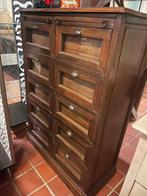 LADEKAST APOTHEKERSKAST - Massief teakhout Flamant 2x5 lades, Huis en Inrichting, Kasten | Ladekasten, Ophalen, Gielen, 5 laden of meer