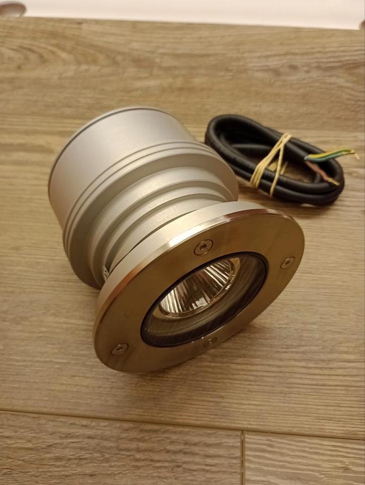 Grondspot rvs, Huis en Inrichting, Lampen | Spots, Nieuw, Vloerspot of Grondspot, Metaal of Aluminium, Led, Ophalen of Verzenden