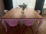Eettafel - Eikenhout Goossens 150x150, Ophalen, Gebruikt, 100 tot 150 cm, Eikenhout