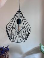 Zwarte metalen hanglamp, Huis en Inrichting, Lampen | Hanglampen, Ophalen, Zo goed als nieuw, Metaal, Minder dan 50 cm