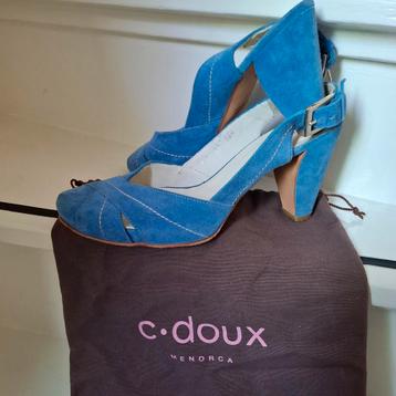 Pumps suède leer blauw C-Doux mt 37 beschikbaar voor biedingen
