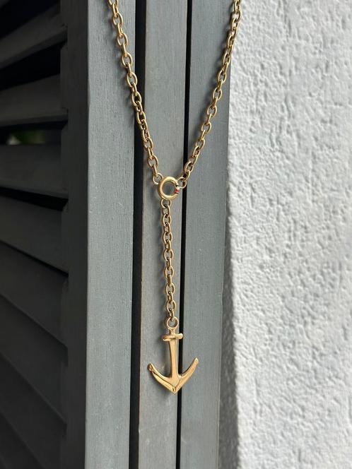 Tommy Hilfiger ketting met anker hanger - goudkleurig, Sieraden, Tassen en Uiterlijk, Kettingen, Zo goed als nieuw, Overige materialen