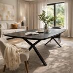 Cartel Living eettafel Deens ovaal, kleur zwart 280x115x76, Ophalen, 100 tot 150 cm, Eikenhout, 200 cm of meer