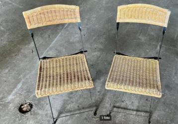 rieten rotan klapstoeltjes 2 stuks beschikbaar voor biedingen