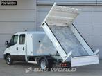 Iveco Daily 35C14 Kipper Dubbel Cabine met Kist 3,5t Trekhaa, Auto's, Bestelauto's, Euro 6, Wit, Bedrijf, 6 stoelen