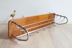 Royale vintage kapstok met hoedenplank. Retro wandkapstok, O, O, O, Zo goed als nieuw