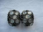 Zwart grijze klem clip oorbellen vintage retro, Sieraden, Tassen en Uiterlijk, Oorbellen, Ophalen of Verzenden, Zo goed als nieuw