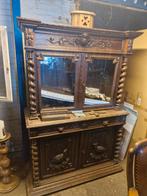 Antieke Houten jachtKast met Houtsnijwerk, Antiek en Kunst, Curiosa en Brocante, Ophalen