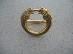 Sjaal Dress Clip Broche Klem Goudkleur Vintage ( panterhoofd, Sieraden, Tassen en Uiterlijk, Antieke sieraden, Ophalen of Verzenden